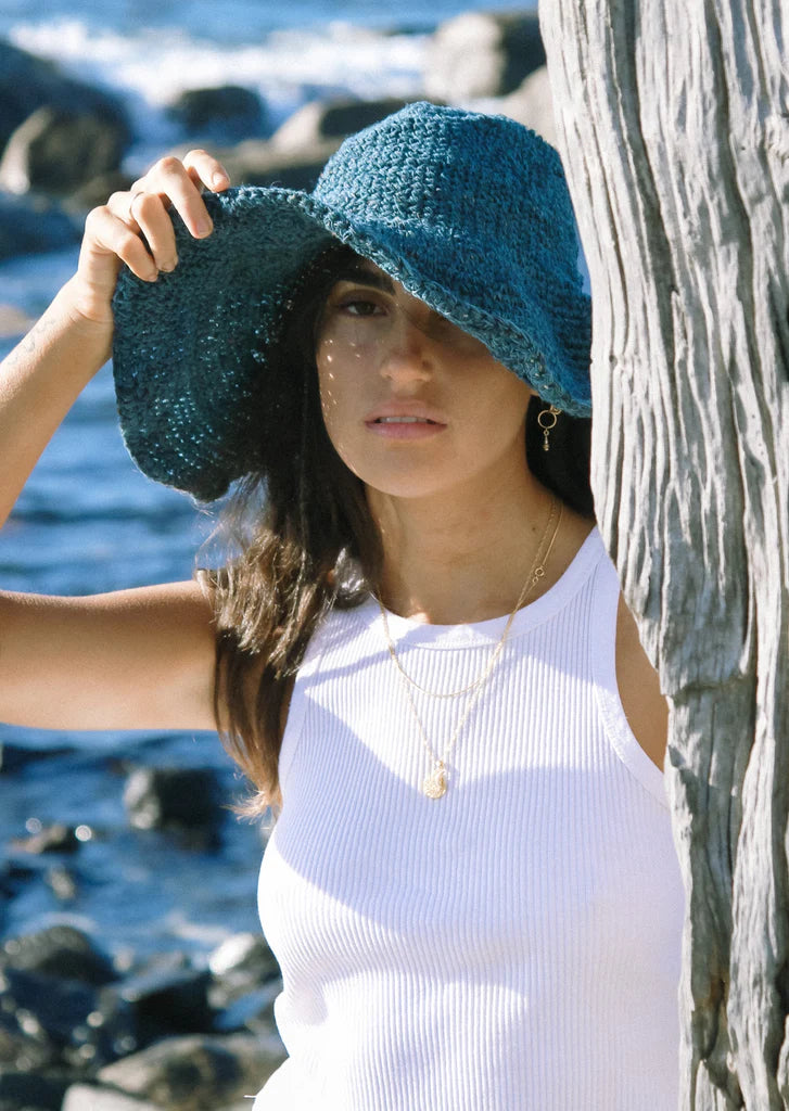 Janis Hemp Hat - Indigo