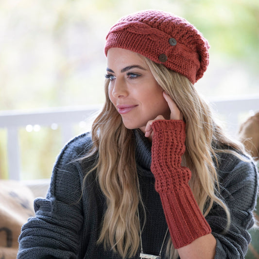 Mohair Button Hat - Assorted Colours