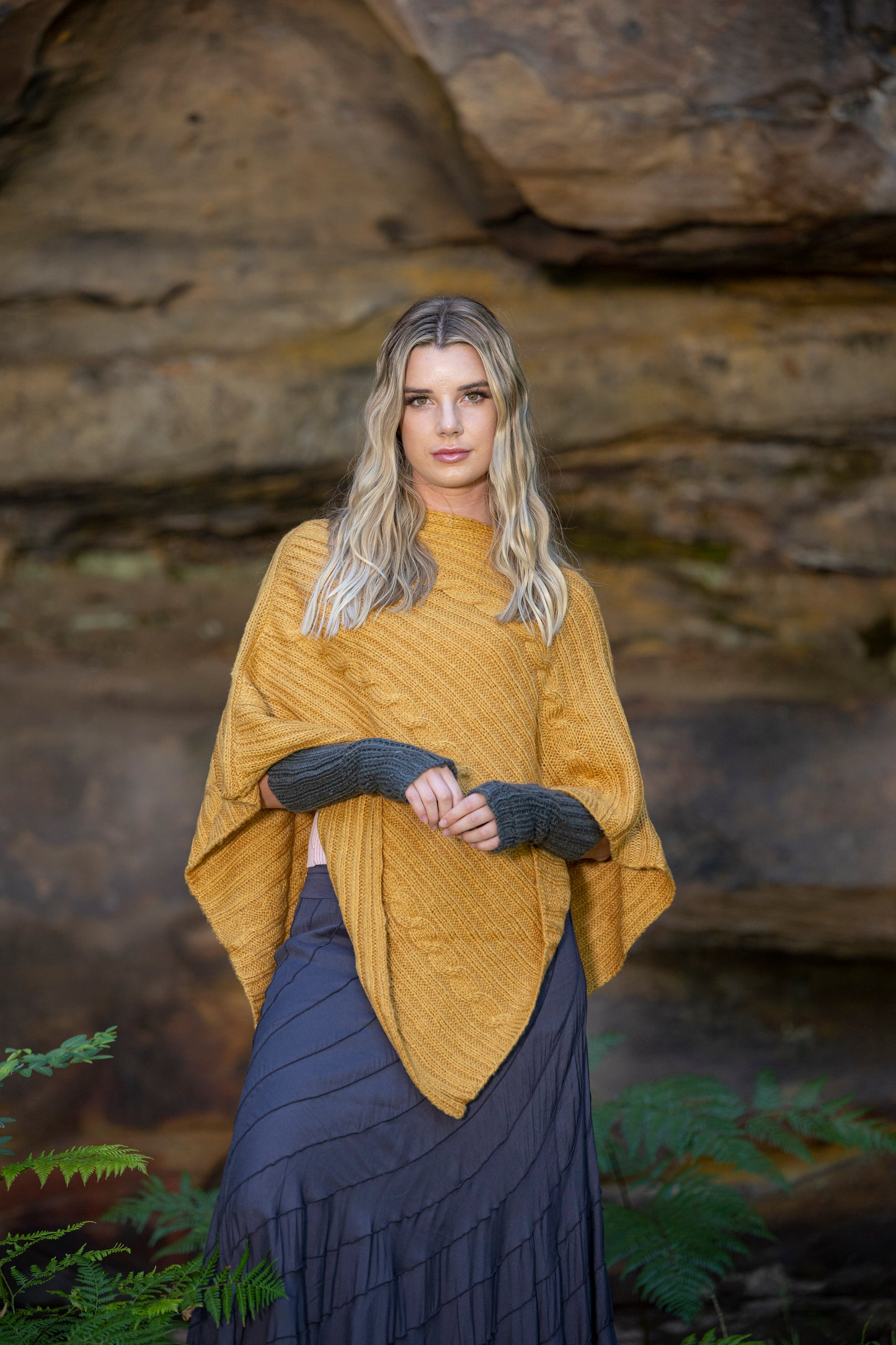 Cable Poncho - Assorted Colours