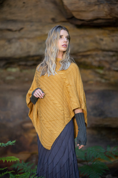 Cable Poncho - Assorted Colours